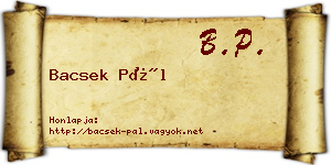 Bacsek Pál névjegykártya