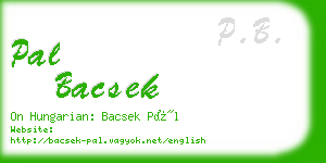 pal bacsek business card